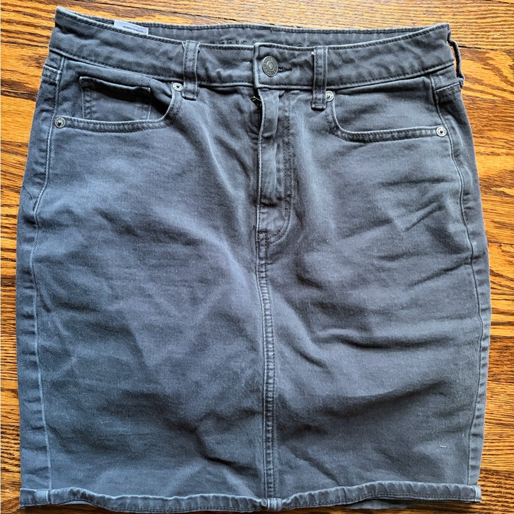 AE Gray Denim Mini Skirt